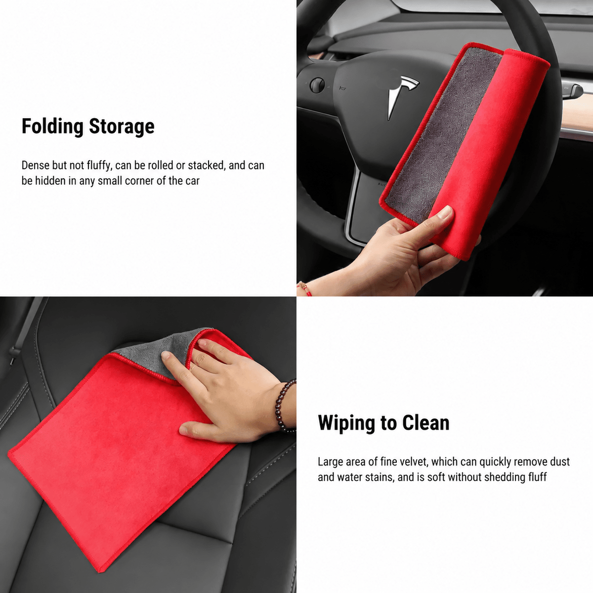 Premium Dual-Sided Microfiber Towel | 8x Absorbent | Coral Velvet + Suede | 28×20cm - Tesery Official Store