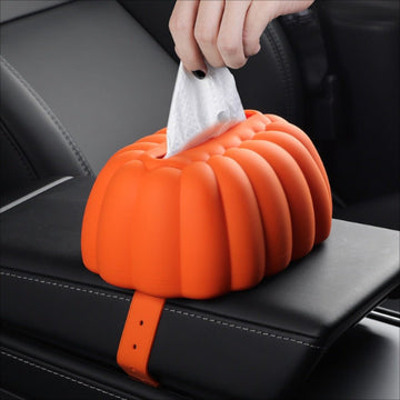 Pumpkin Shaped Silicone Tissue Box l Fit for Tesla Model 3/Y/S/X - Tesery Official Store