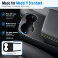 Real Carbon Fiber Center Console Cup Holder Cover Trim for Model Y Standard 2026+ - Tesery Official Store