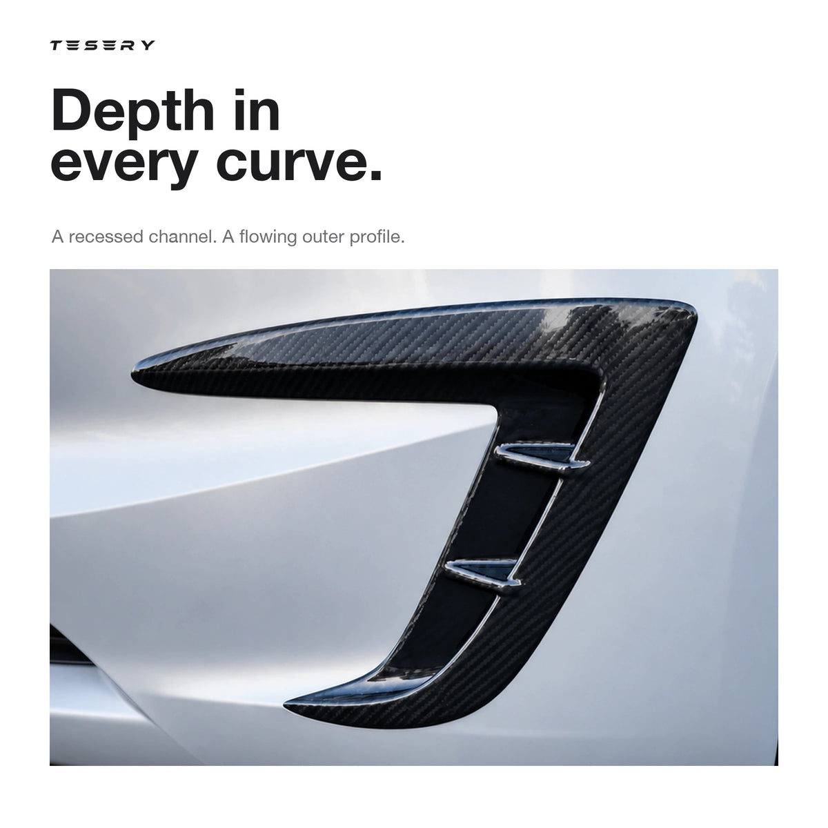 Real Carbon Fiber Front Intake Air Blades Trim for Model 3 Highland Performance 2024+ - Tesery Official Store
