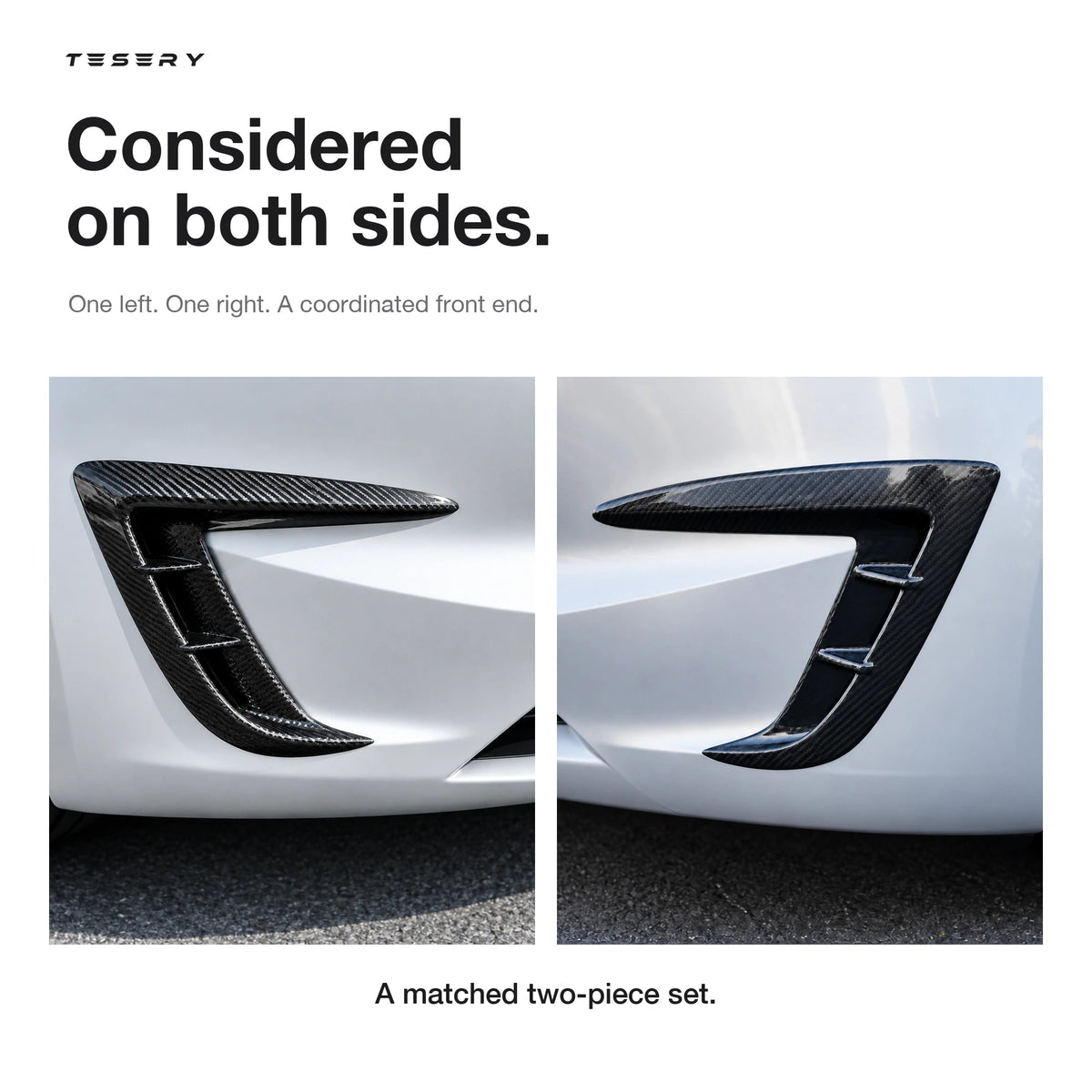 Real Carbon Fiber Front Intake Air Blades Trim for Model 3 Highland Performance 2024+ - Tesery Official Store