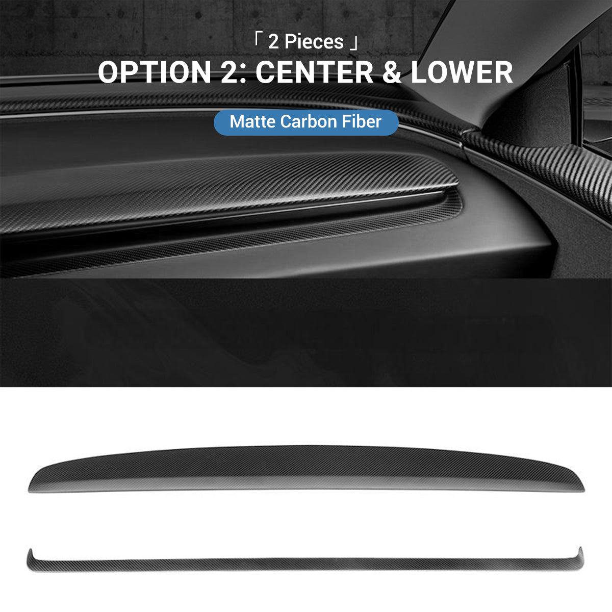 Real Dry Carbon Fiber Dashboard Cover Overlay for Model 3 Highland & Model Y Juniper - Tesery Official Store