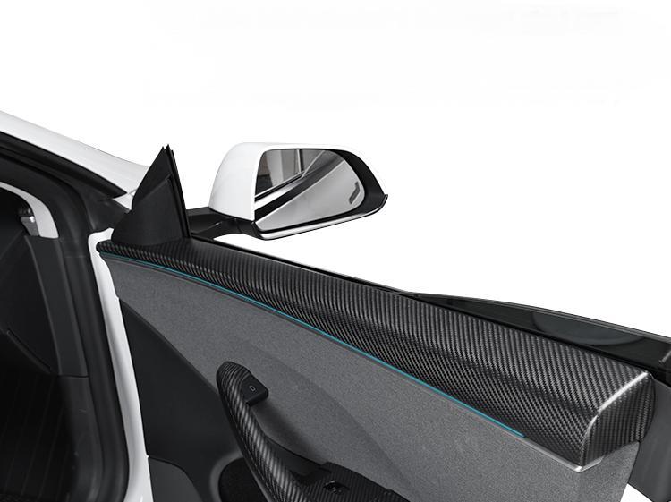 ThinsGo Tesla Model Y Garniture de porte intérieure en fibre de ThinsGo Tesla Model Y Garniture de porte intérieure en fibre de