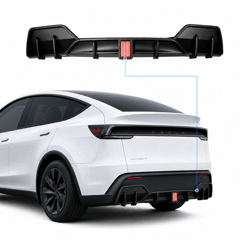 Rear Bumper Lip Spoiler & Diffuser with Flashing LED Pilot Brake Light for Model Y Juniper - Tesery Official Store
