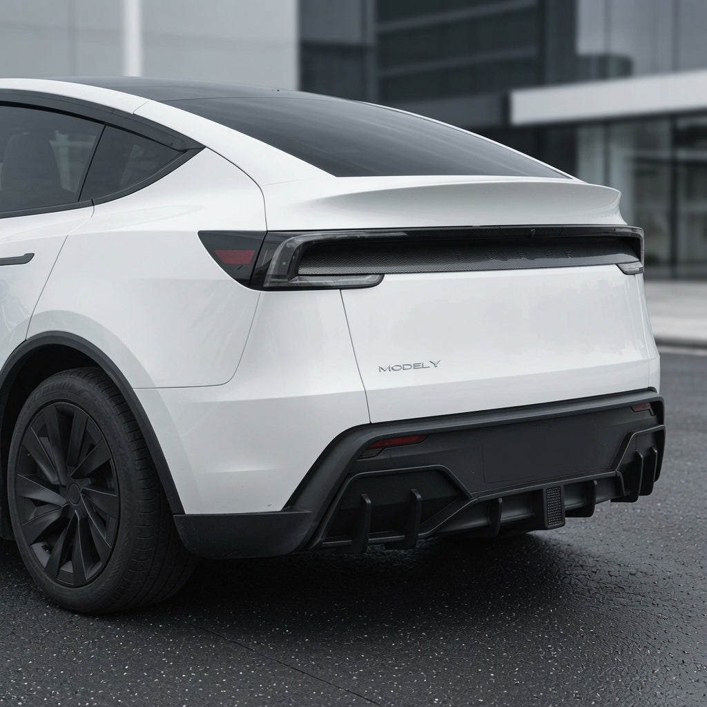 Rear Bumper Lip Spoiler & Diffuser with Flashing LED Pilot Brake Light for Model Y Juniper - Tesery Official Store