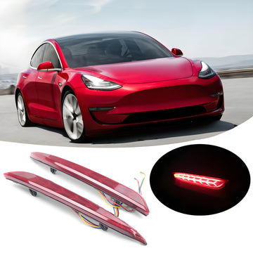 Luz de freio do sinal de mudança de direção do para-choque traseiro modificada adequada para Tesla Model 3 (2017-2023)