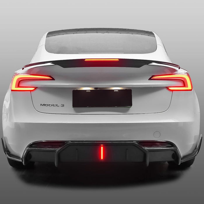 Land Ghost LED Rear Spoiler on Tesla Model 3 Highland
