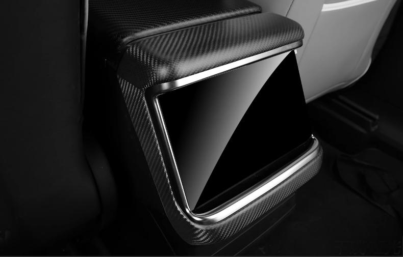 Car Rear Overlay Rear Screen Air Outlet Frame Dry Carbon Fiber Overlay for Model S/X 20