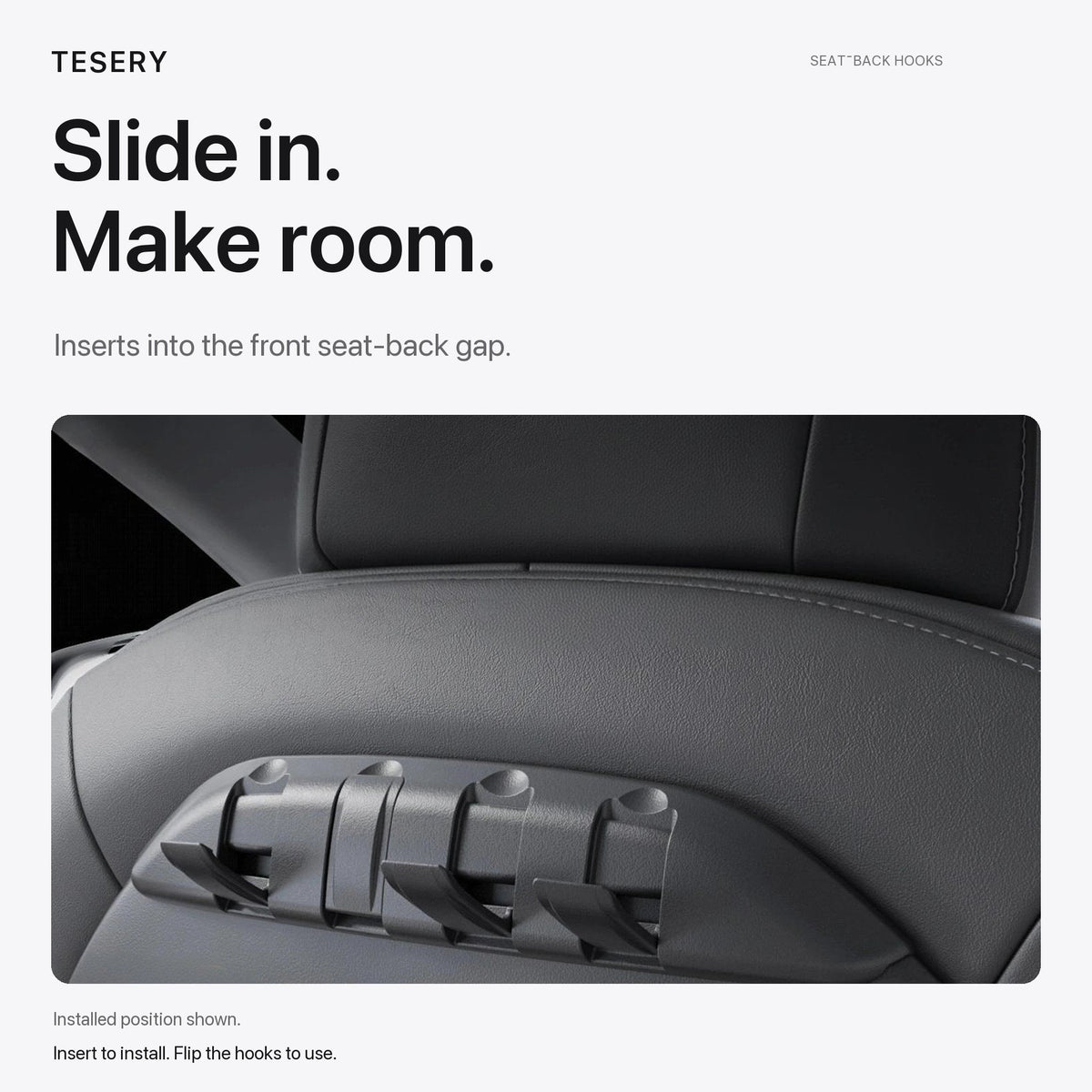 Rear Seat Back Hooks & Organizer for Tesla Model 3/Y | TESERY - Tesery Official Store