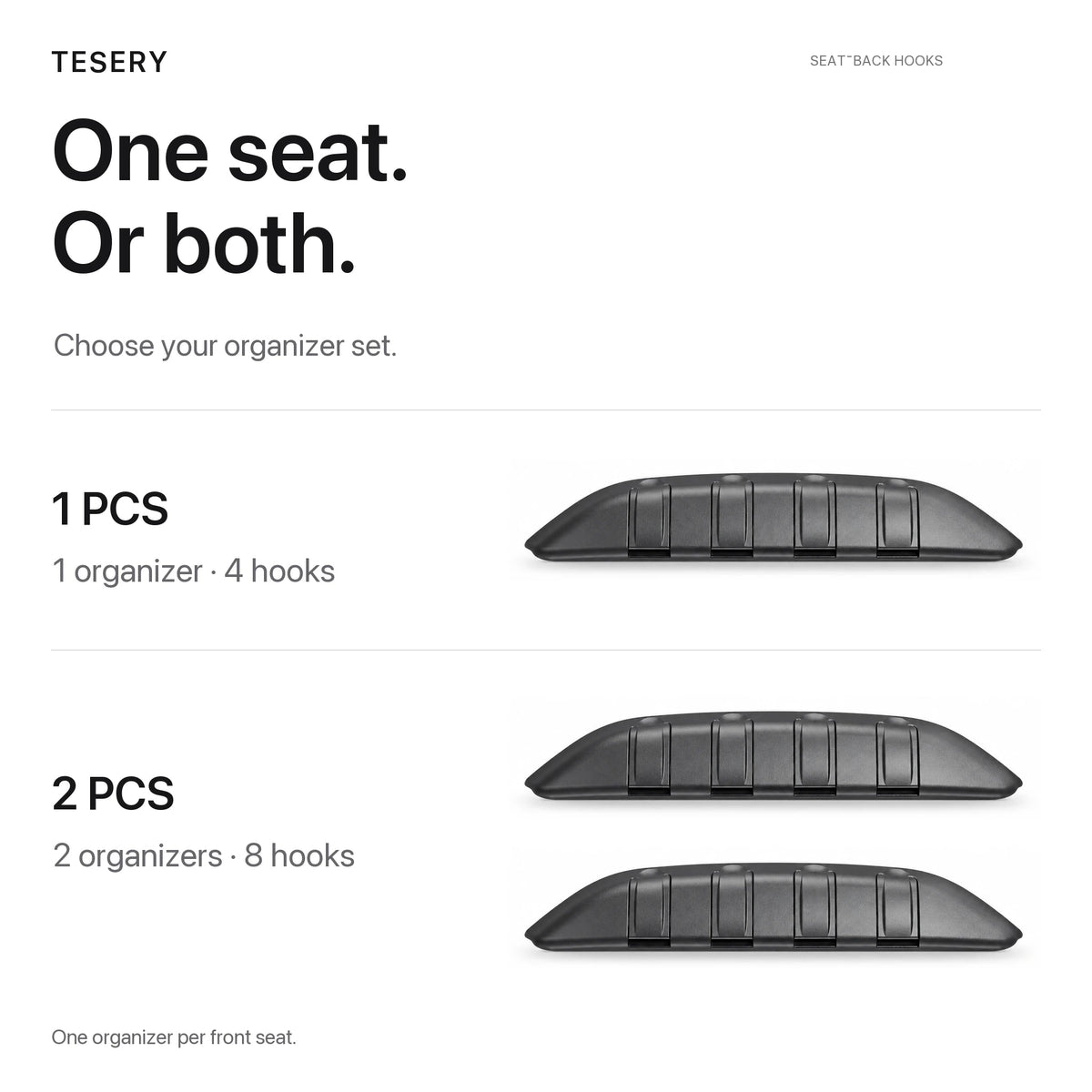 Rear Seat Back Hooks & Organizer for Tesla Model 3/Y | TESERY - Tesery Official Store