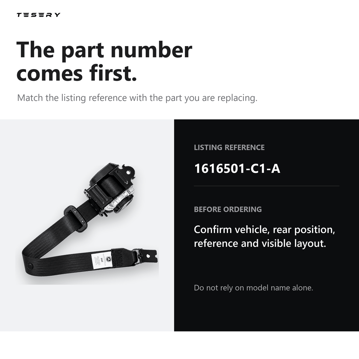 Rear Seat Belt Assembly for Model Y (1616501-C1-A) - Tesery Official Store