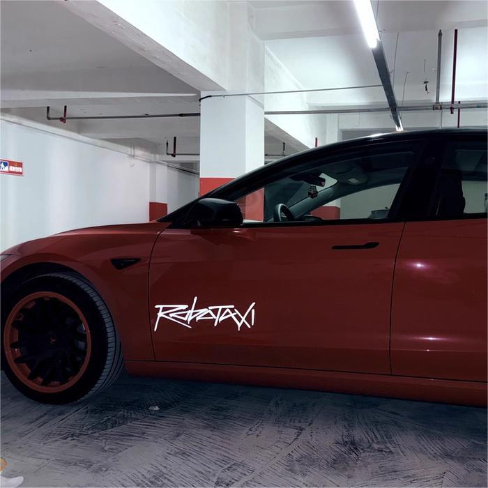 Tesla Robotaxi Reflective Decal Kit | Tesla Body & Window PVC Stickers