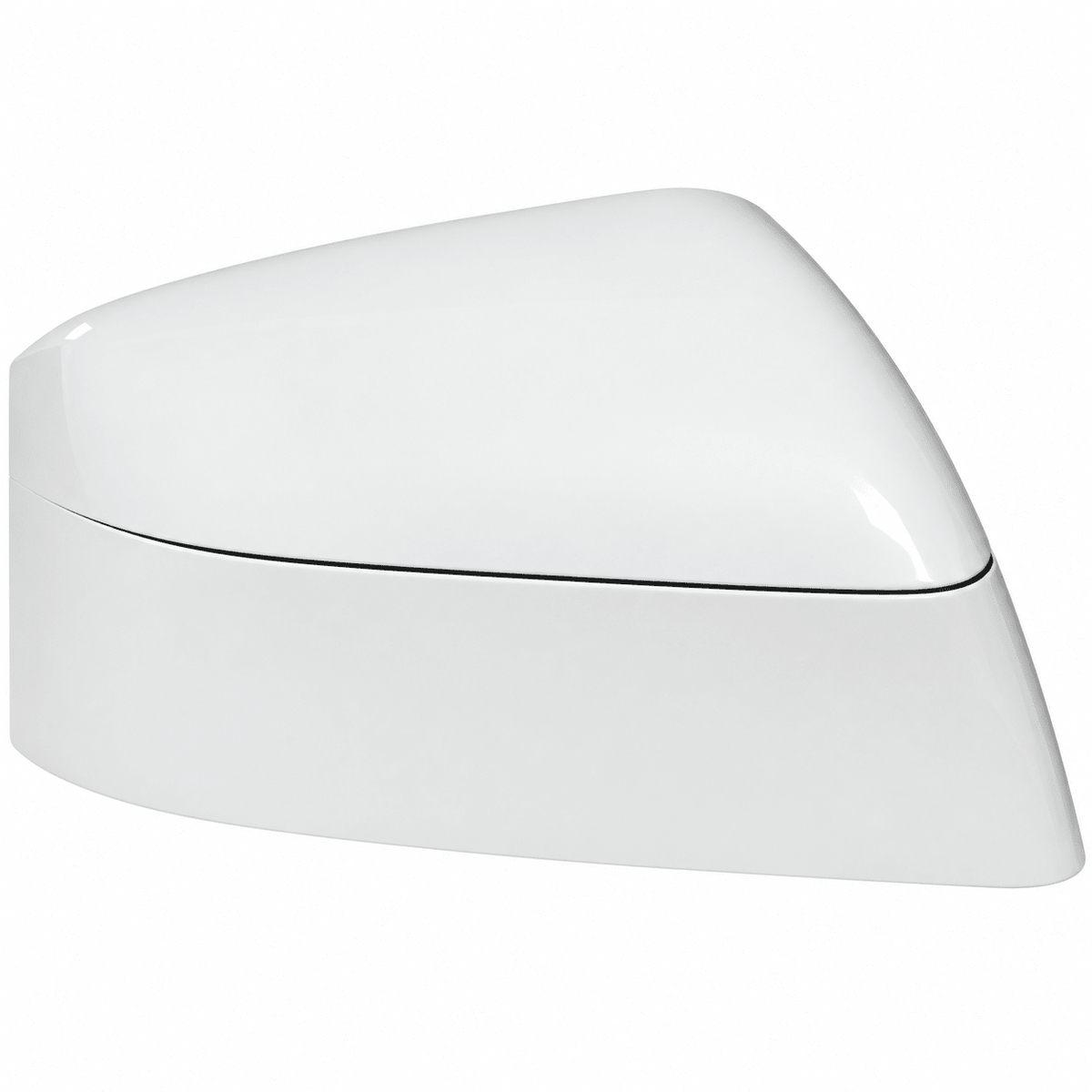 White mirror cover shell for the opposite side, viewed from the painted exterior.