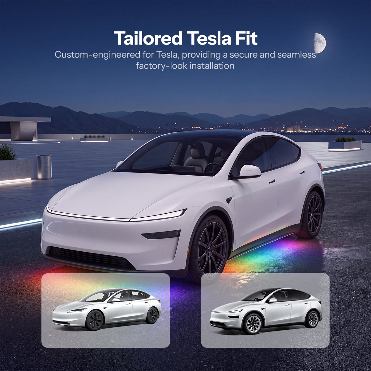 RGB Underglow LED Chassis Ambient Lighting Kit for Model Y Juniper / Model 3 Highland - Tesery Official Store