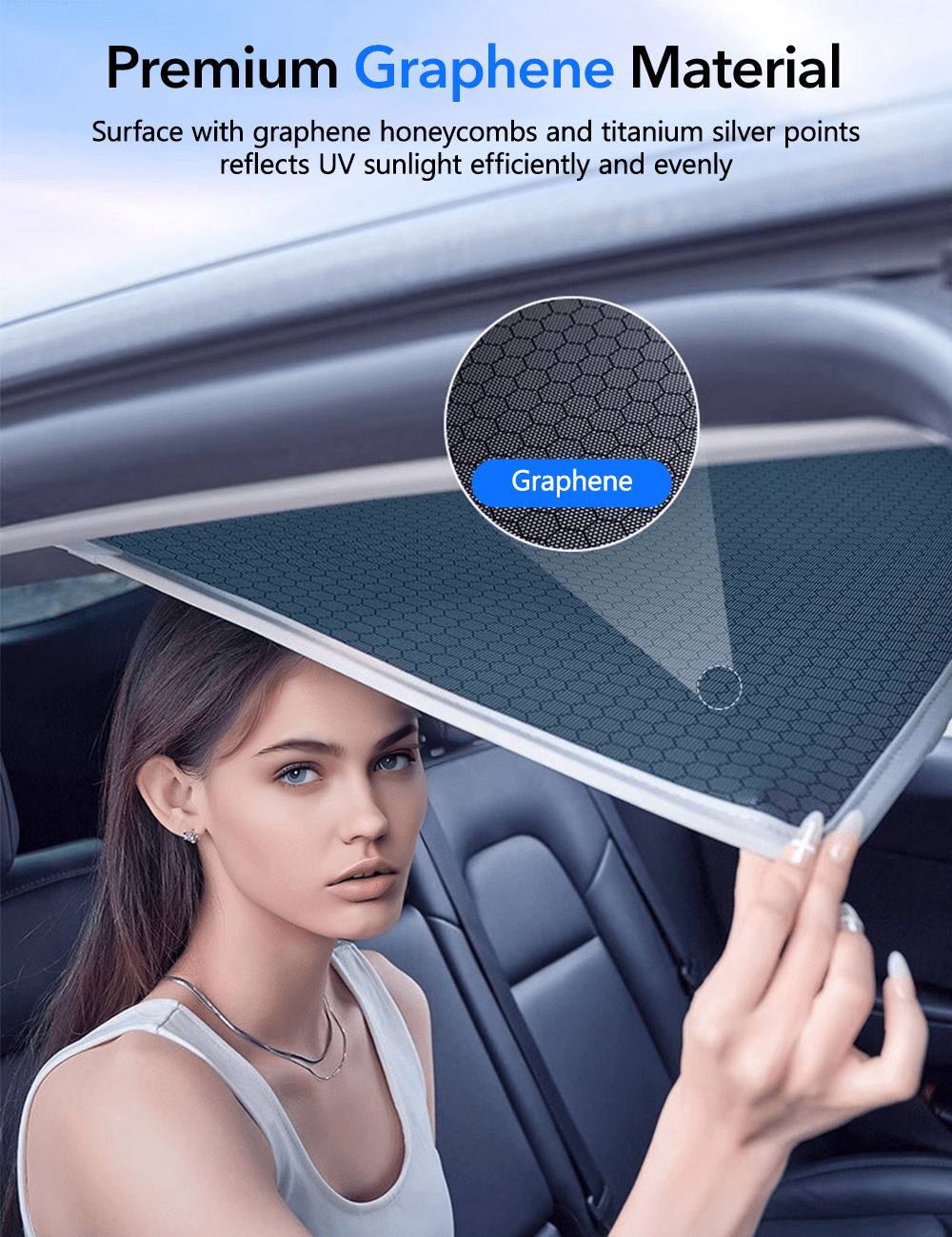 Pare-Soleil Pour Tesla Model 3 Highland 2024 - Protection Toit En Verre Pliable Avec Sac De Rangement