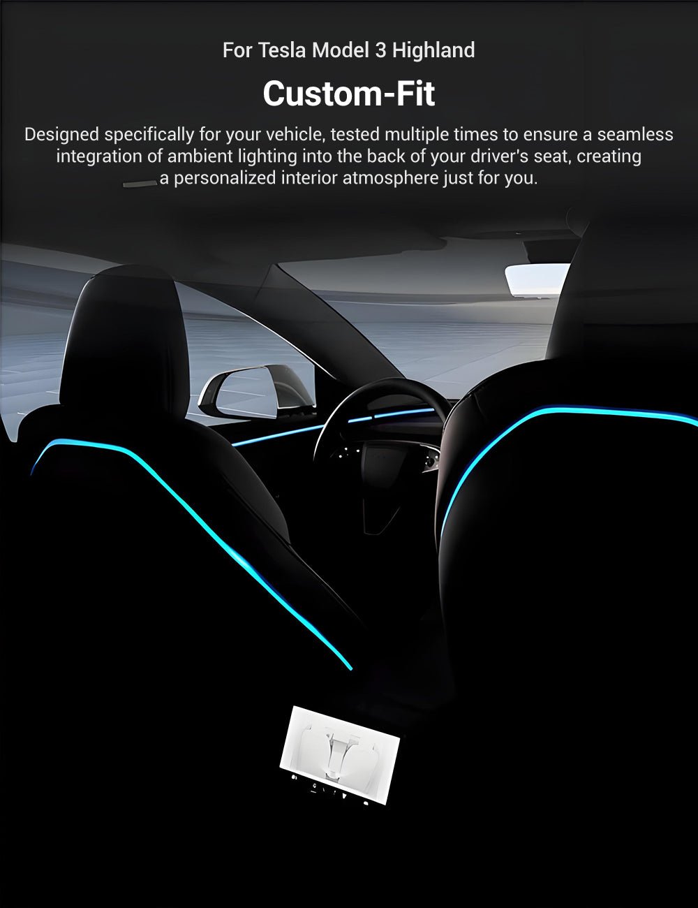 Tesla Model 3 Highland & New Model Y Seat Back Ambient Lighting ...