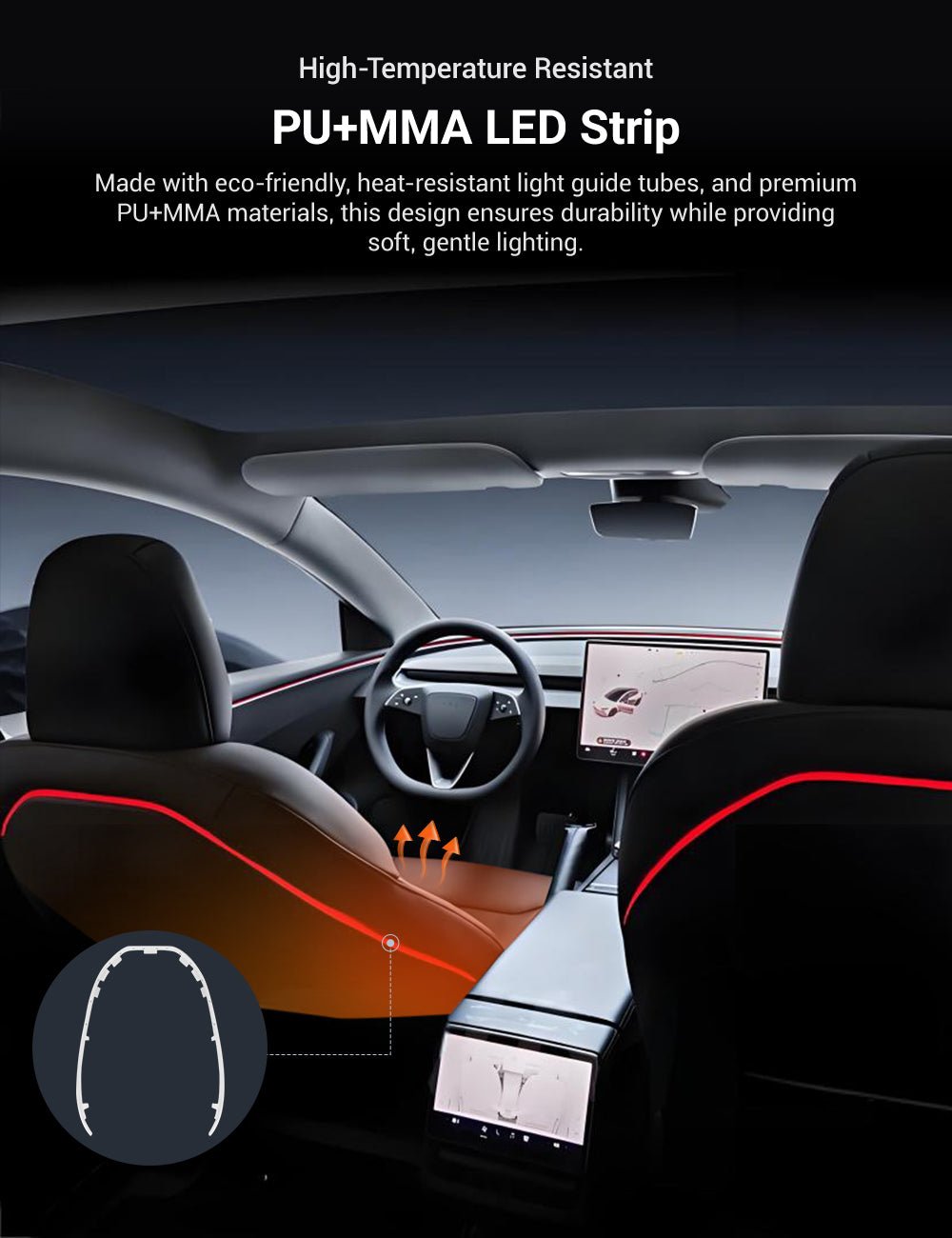 テスラ モデル3 ハイランド＆新型モデルY シートバックアンビエント