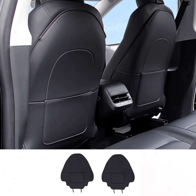 Lattice Leather Seat Back Protector for Tesla Model 3 2017-2023.10 & Model Y 2020-2024 - Tesery Official Store