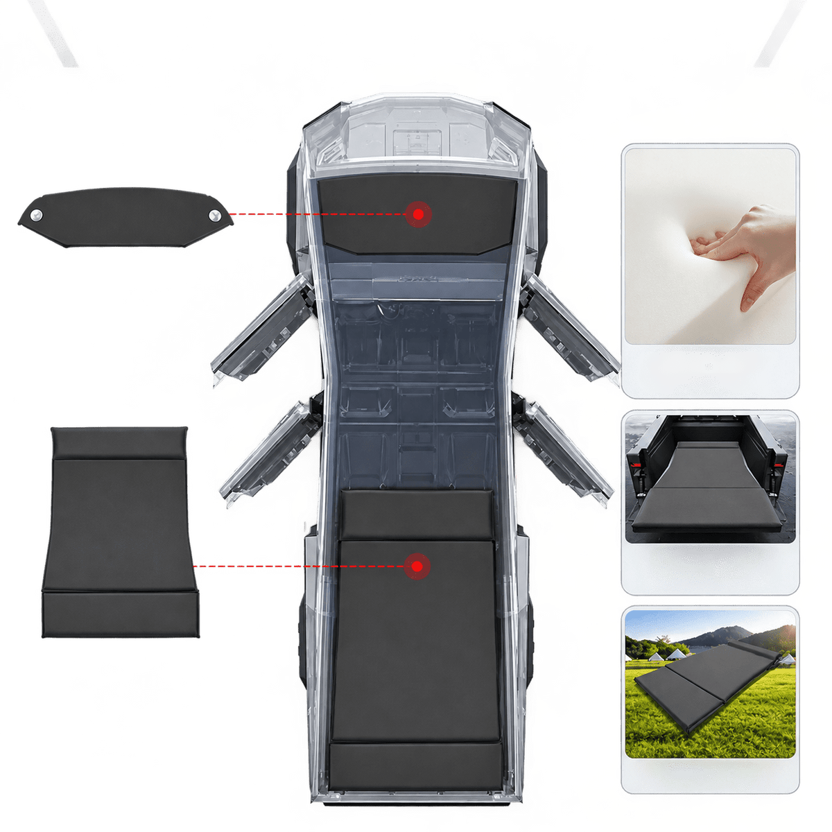 Self-Inflating Truck Bed Mattress & Frunk Pad Set for Cybertruck 2024+ - Tesery Official Store