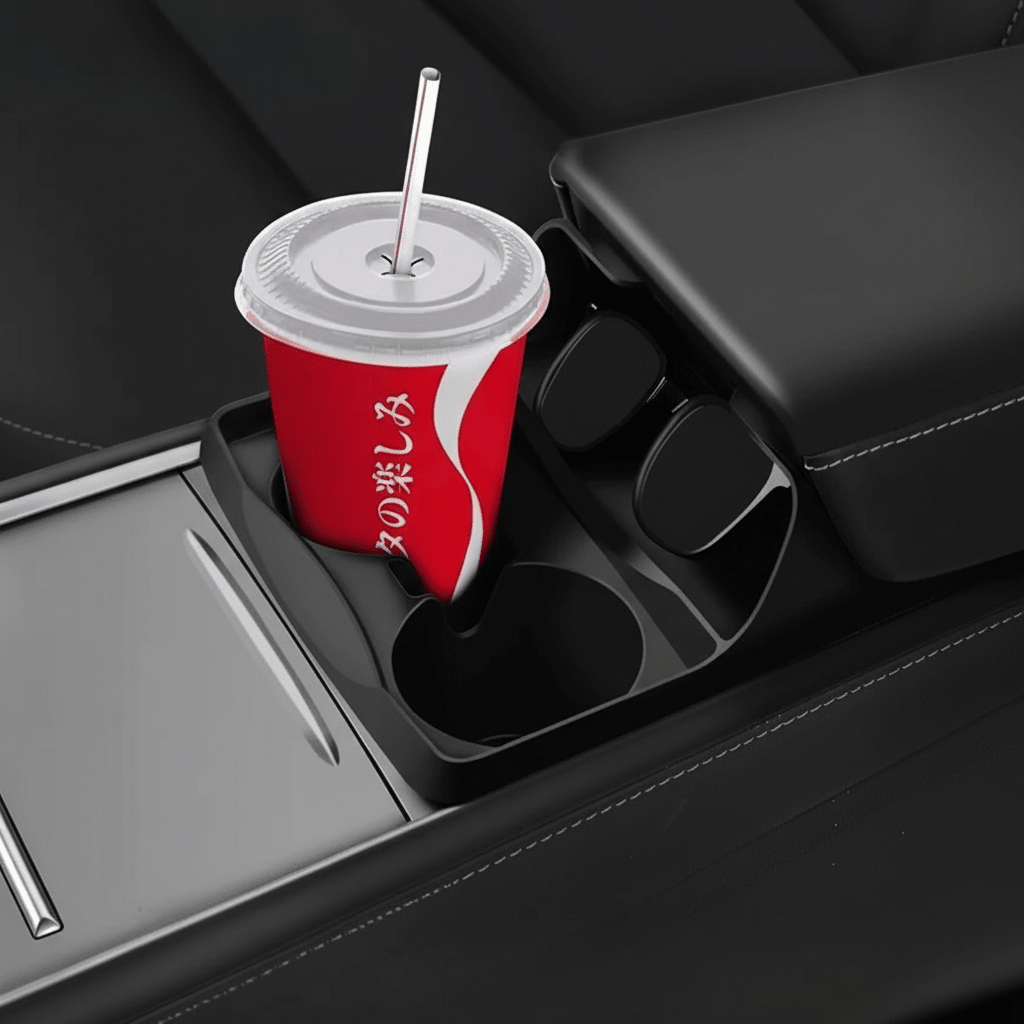 Silicone Center Console Cup Holder Insert for Model 3 & Model Y | Anti - Spill - Tesery Official Store