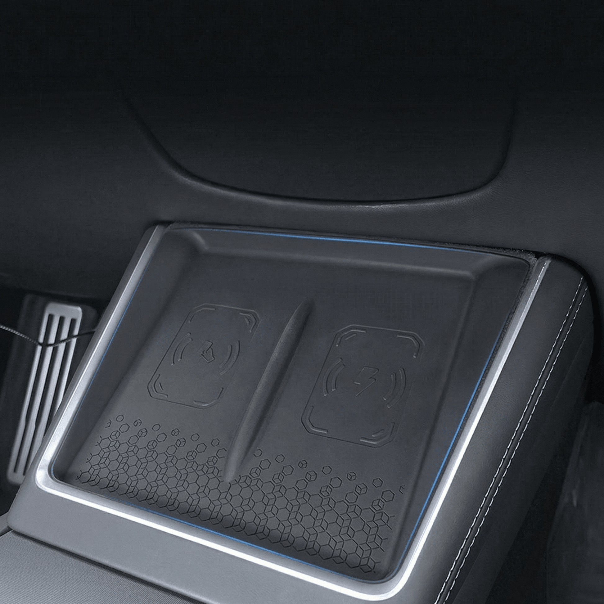 Silicone Center Console Mat for Model Y Standard 2026 – Non - Slip Wireless Charging Pad Cover - Tesery Official Store