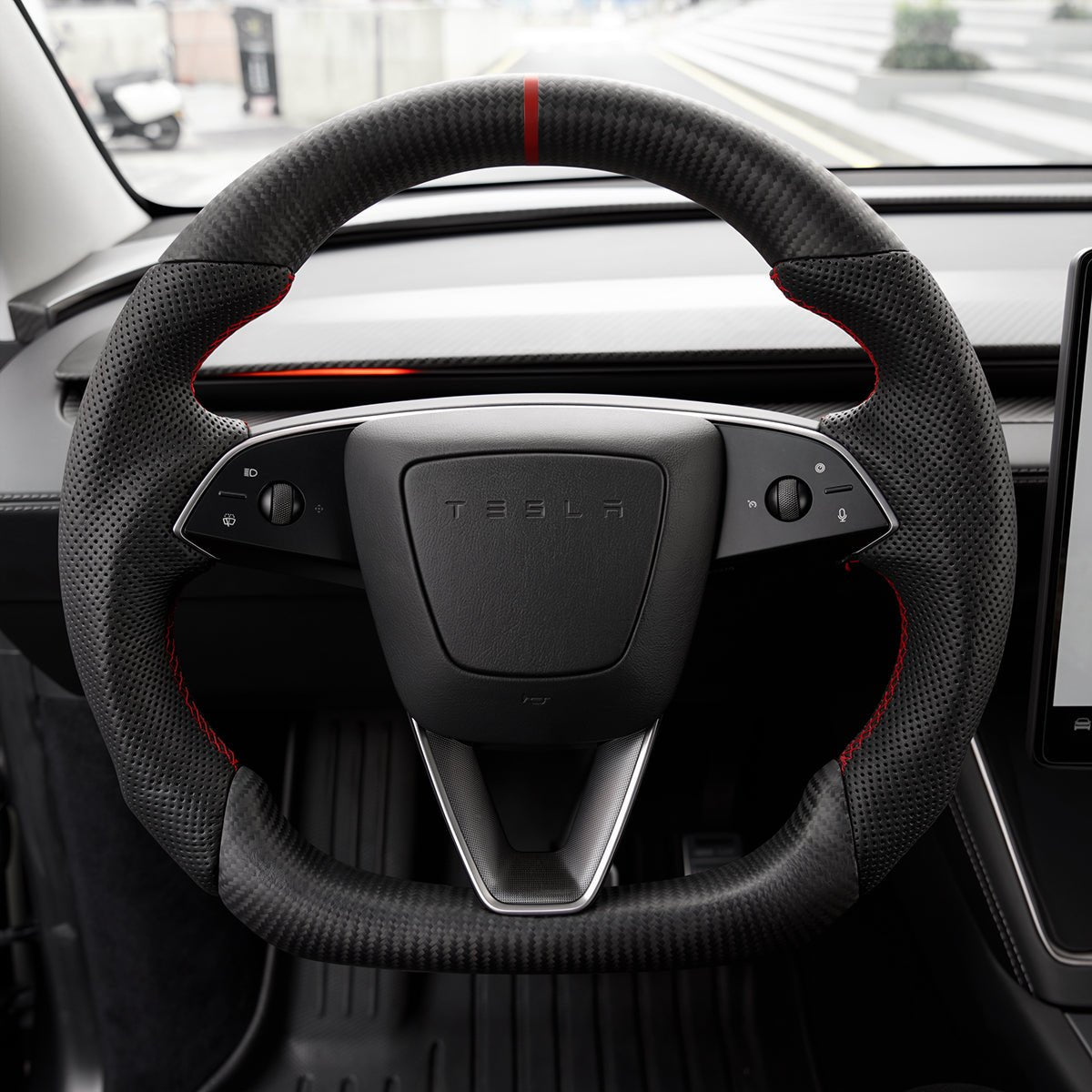 Sport Carbon Fiber Steering Wheel for Model 3 Highland / Model Y Juniper - Tesery Official Store