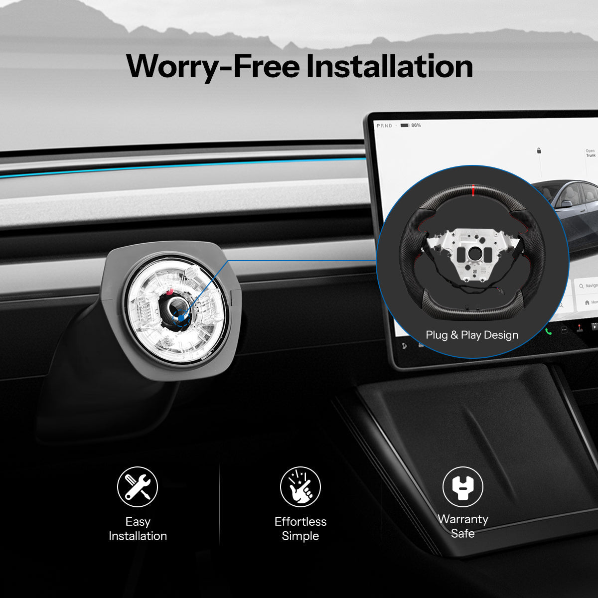 Sport Carbon Fiber Steering Wheel for Model 3 Highland / Model Y Juniper - Tesery Official Store
