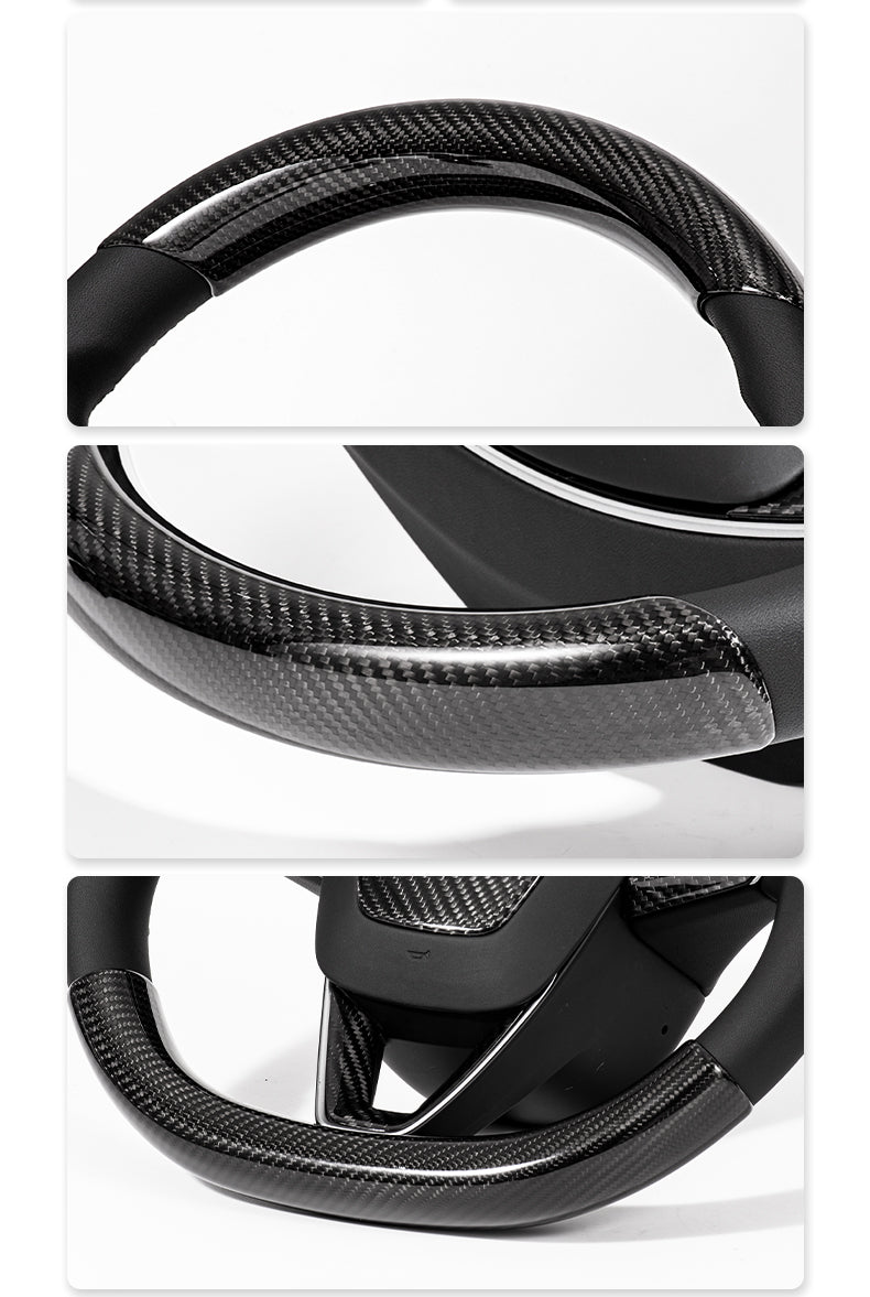 Steering Wheel Trim Covers for New Model Y & Model 3 Highland | Real Dry Carbon Fiber - Tesery Official Store