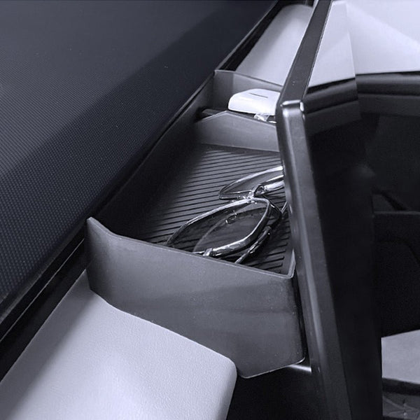 Tesla Cybertruck Storage Box Behind Navigation Screen