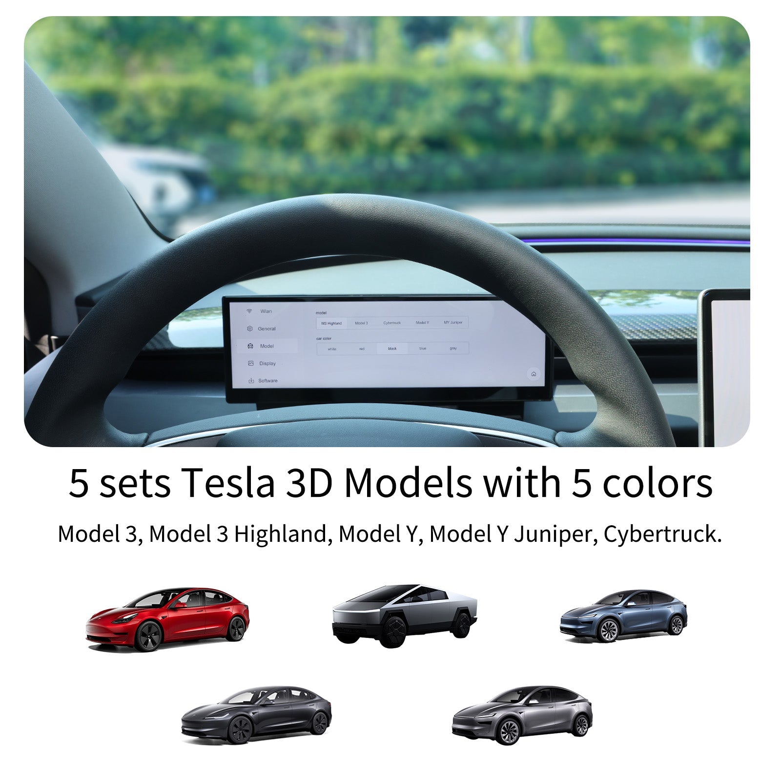 【Y u i 】 10.88 Inch Touch Screen Instrument Cluster Dashboard for Model 3 / Y