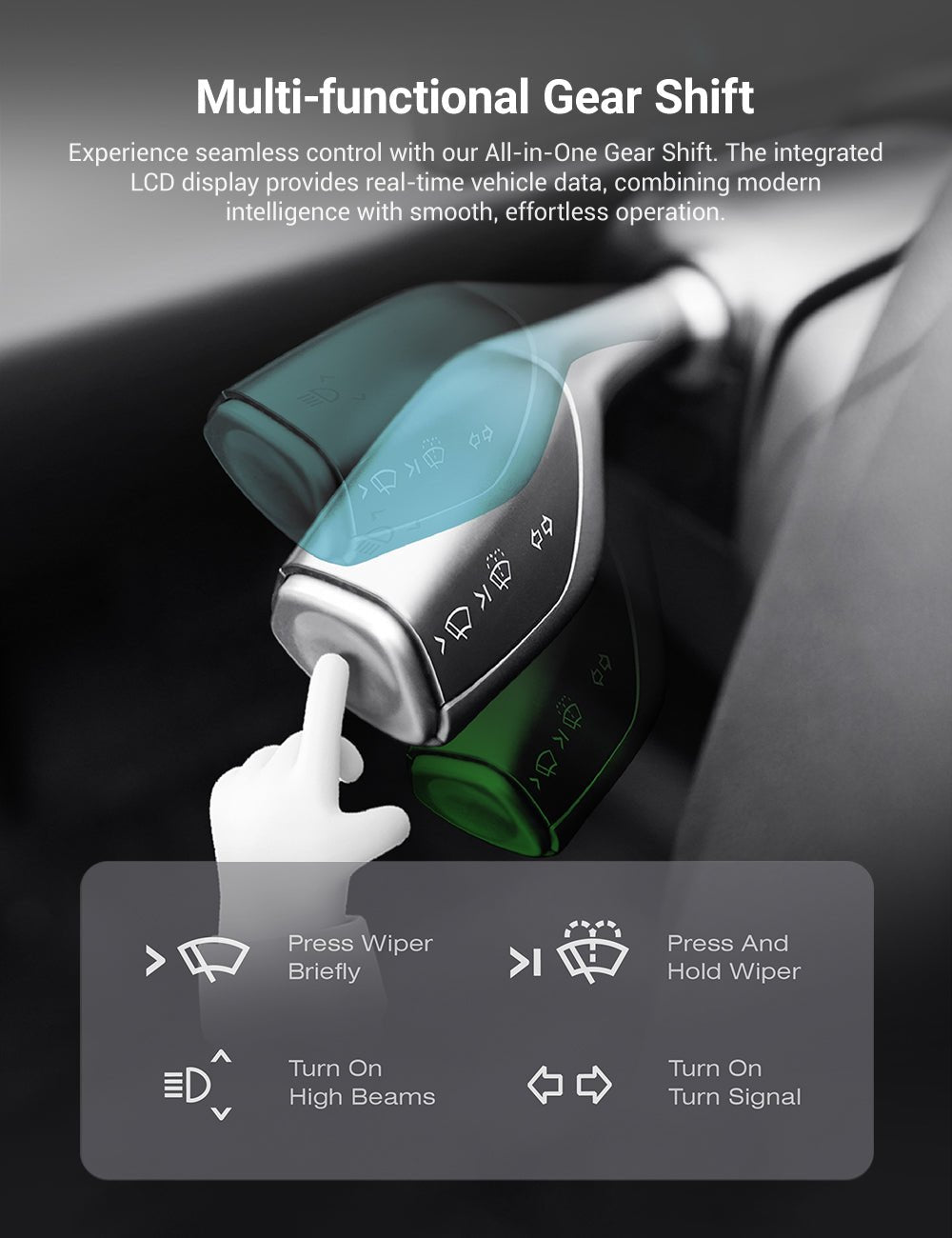 TESERY 7 Inch Gear Shift Touch Screen Dashboard Display for Tesla Model 3 Highland - Tesery Official Store