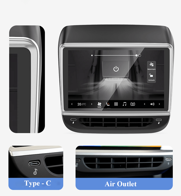 Model Y Back Screen 7 Inch Rear Entertainment & Climate Control Screen for Model Y / 3