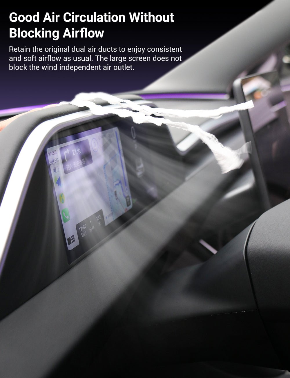 テスラ Model 3/Y ダッシュボードディスプレイ CarPlay＆アンビエント