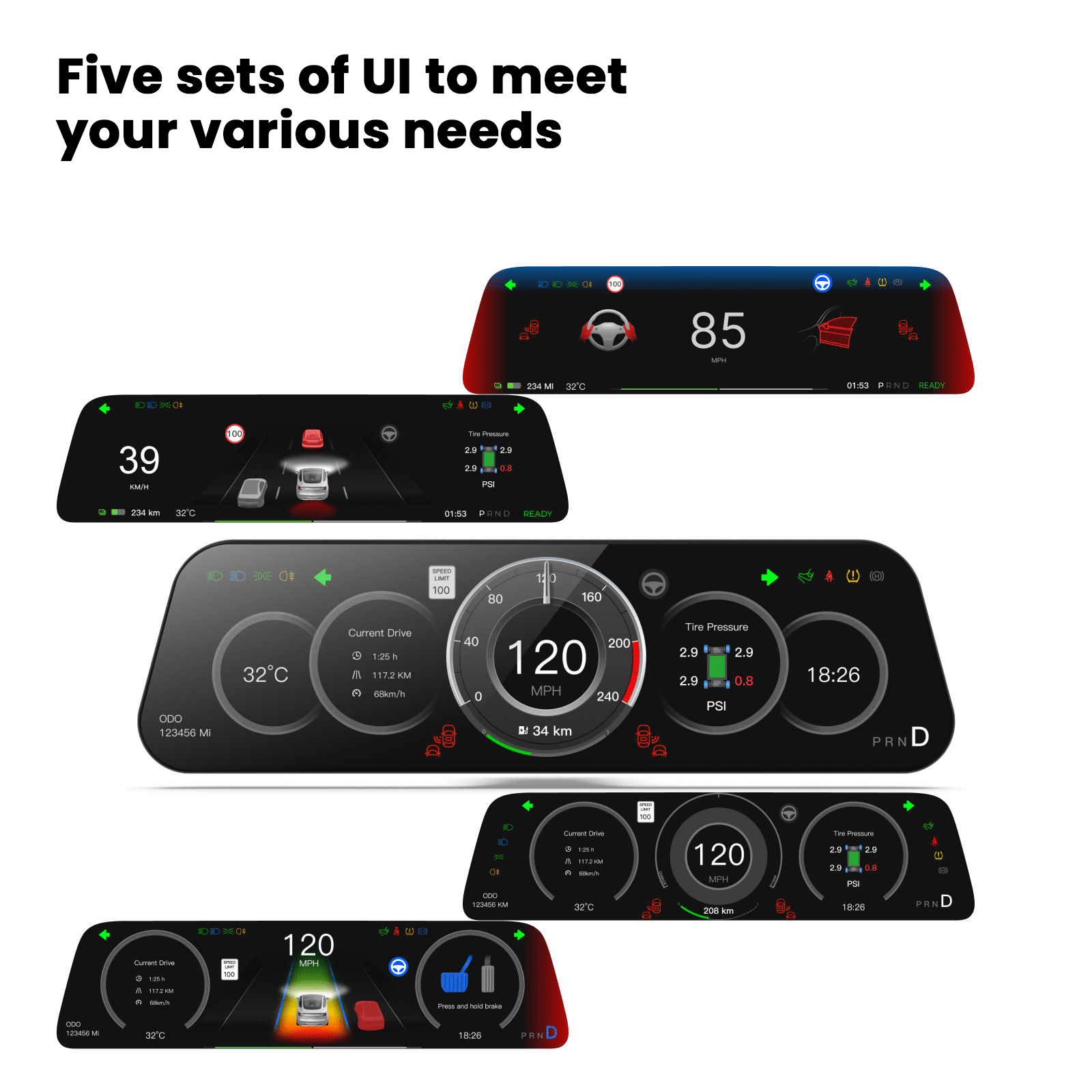 TESERY 9.6 Inch Instrument Cluster Dashboard Display for Model 3 / Y