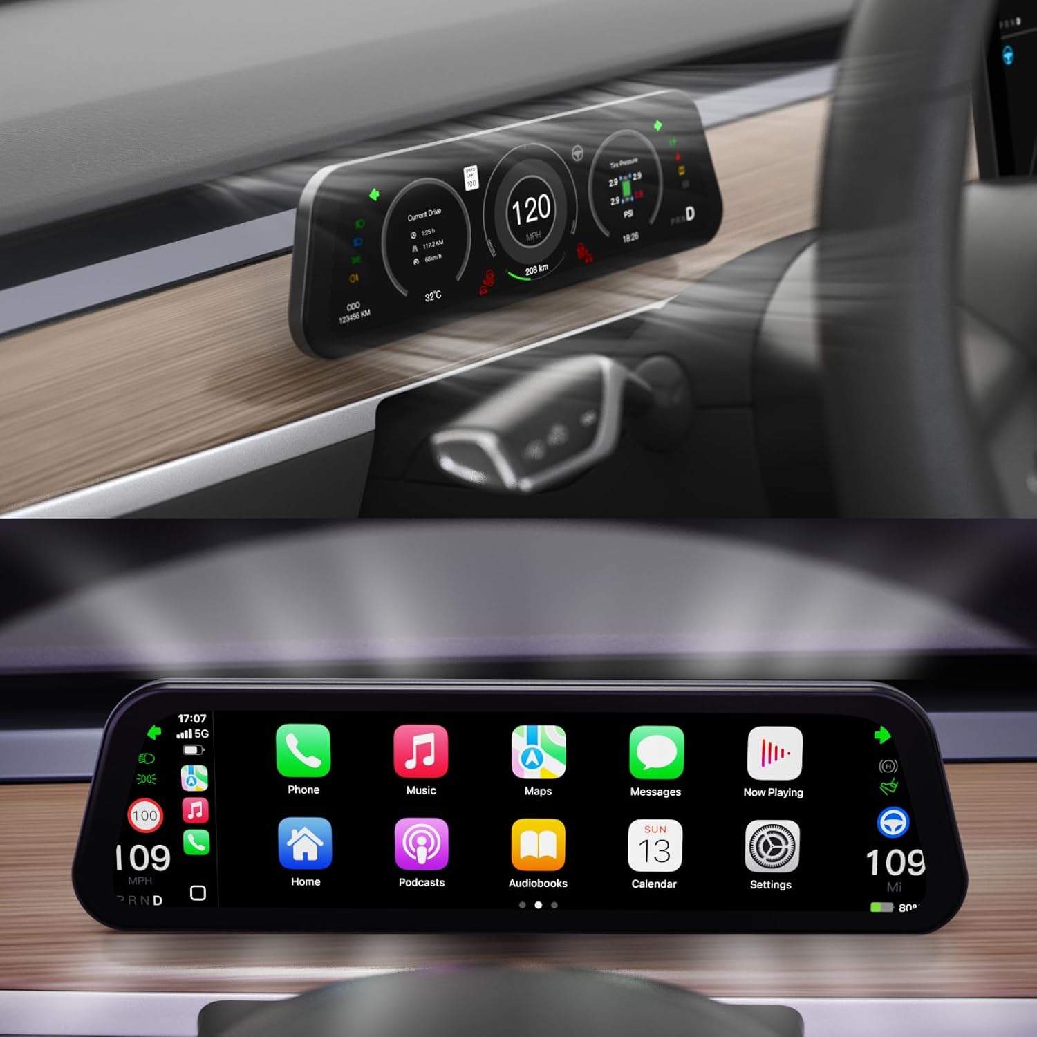 Tesla Instrument TESERY 9.6 Inch Instrument Cluster Dashboard Display for Model 3 / Y