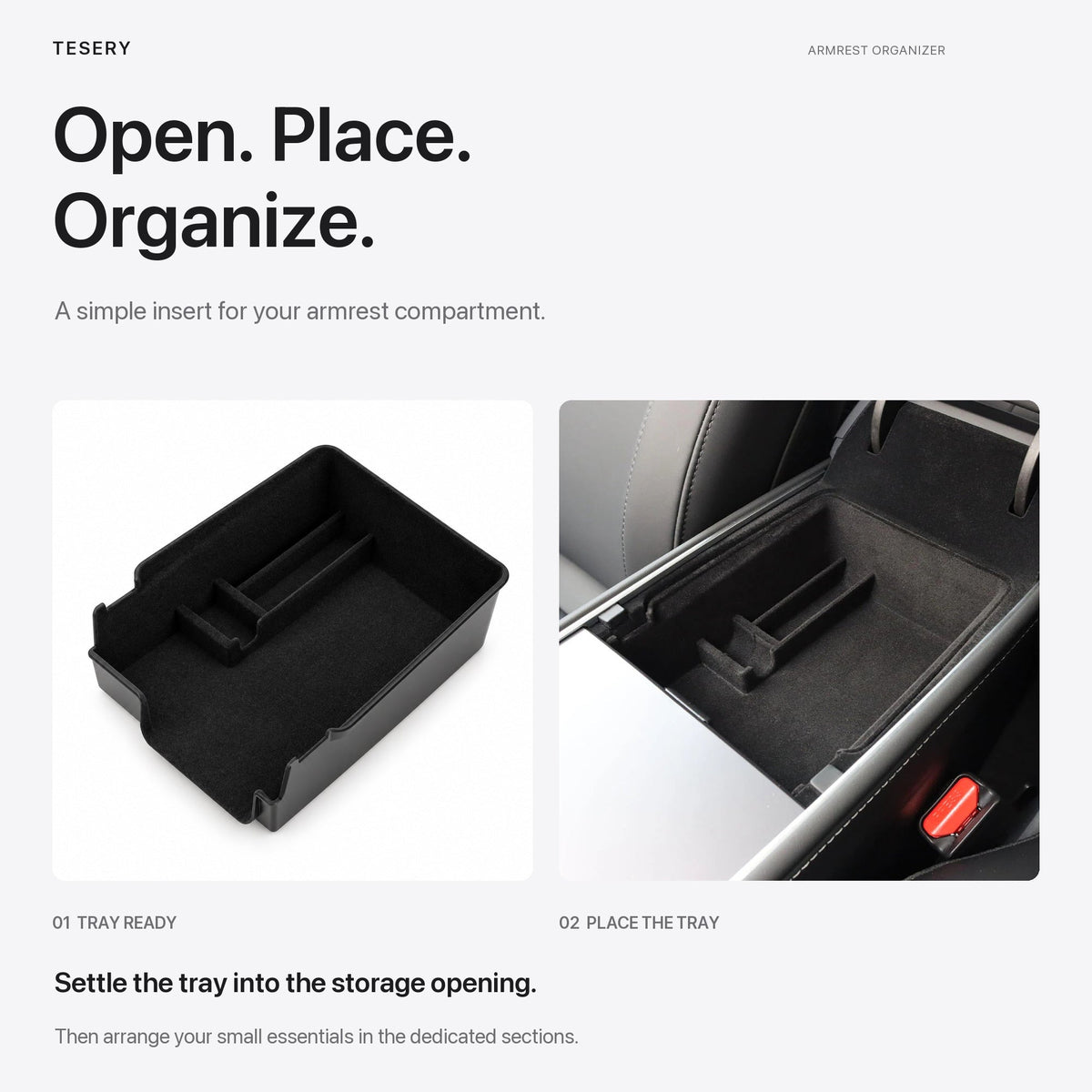TESERY Armrest Organizer Console Tray for Model 3 / Model Y - Tesery Official Store