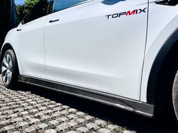 TESERY Carbon Fiber Side Skirts TOPMIX for Tesla Model Y