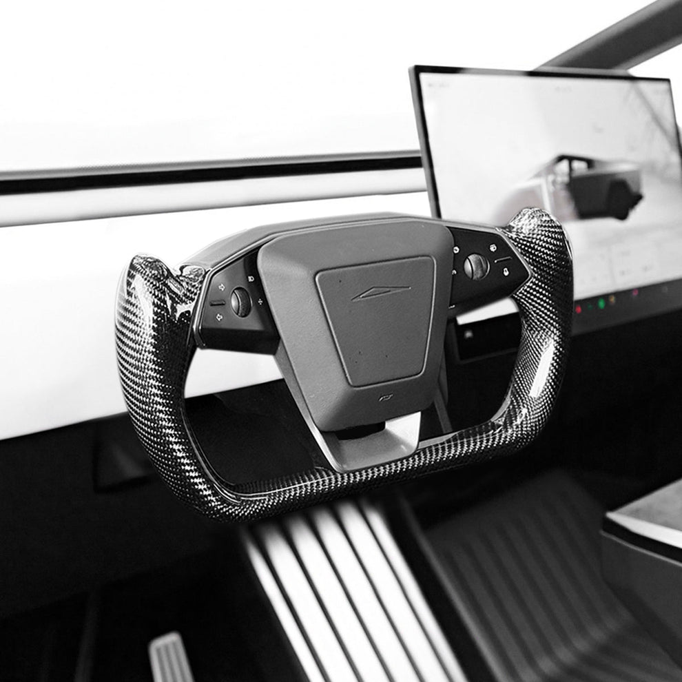 TESERY Cybertruck Carbon Fiber Yoke Steering Wheel