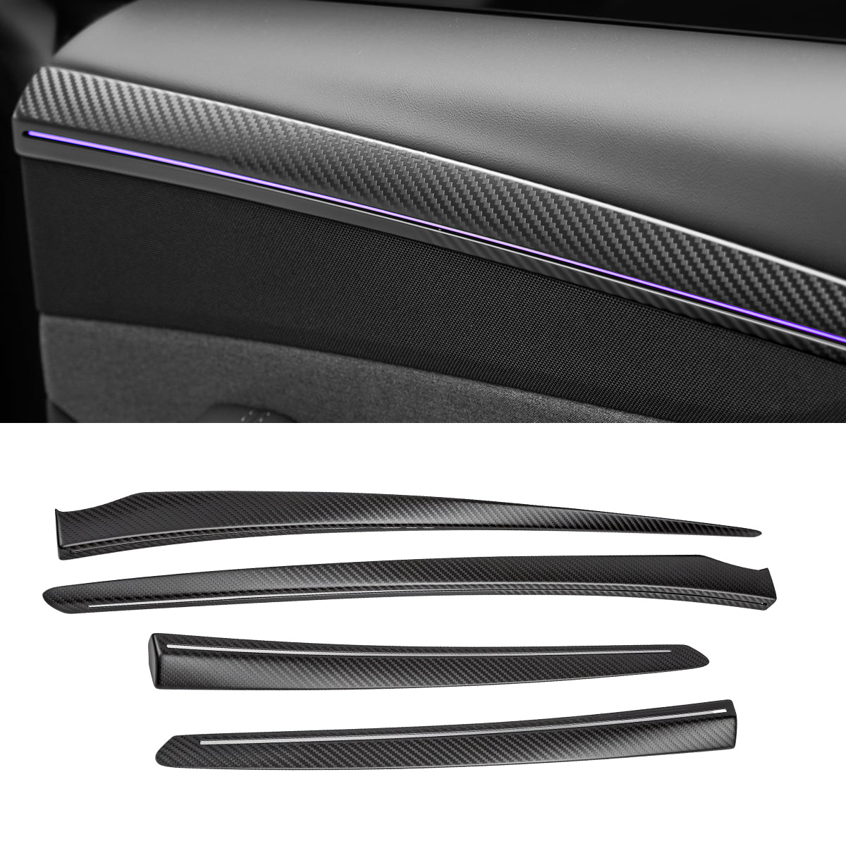 TESERY Dry Carbon Fiber Door Trim Cover for Tesla Model Y Juniper - Tesery Official Store
