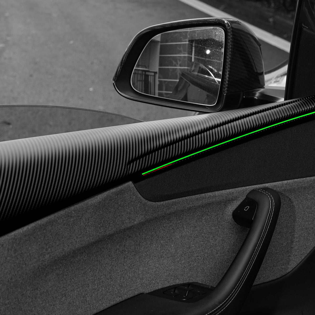 TESERY Dry Carbon Fiber Full Upper Oversized Extended Door Panel Overlays for Model Y Juniper - Tesery Official Store