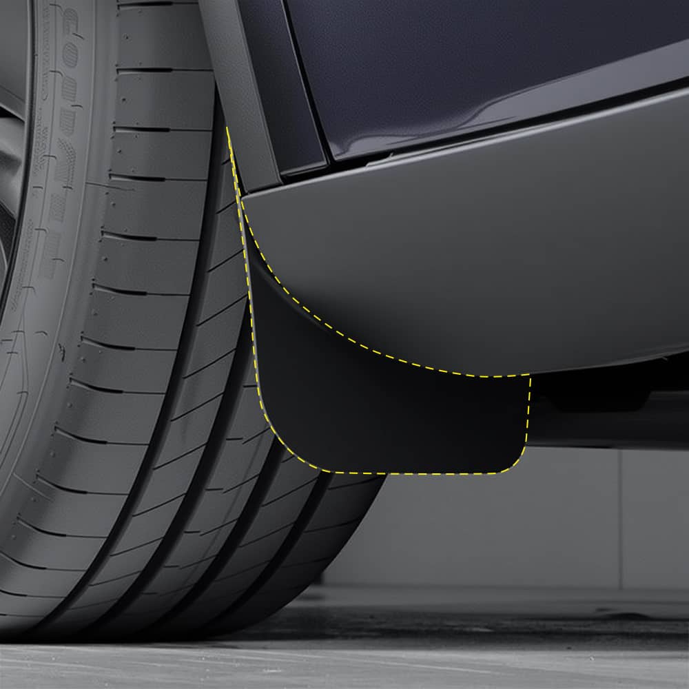 TESERY Hidden Mud Flaps Splash Guards for Model 3 Highland / Model Y Juniper