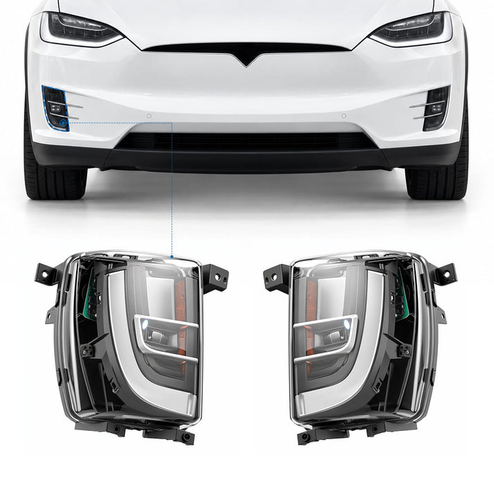 LED fog light assembly for Tesla Model X 2016-2020