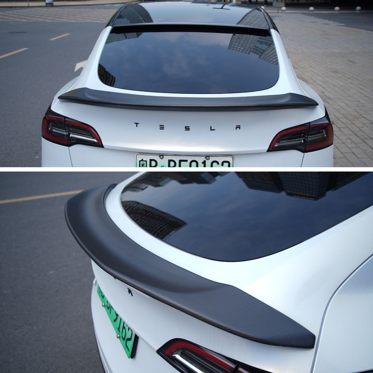Tesla Model 3/Y Vスタイルカーボンファイバースポイラー