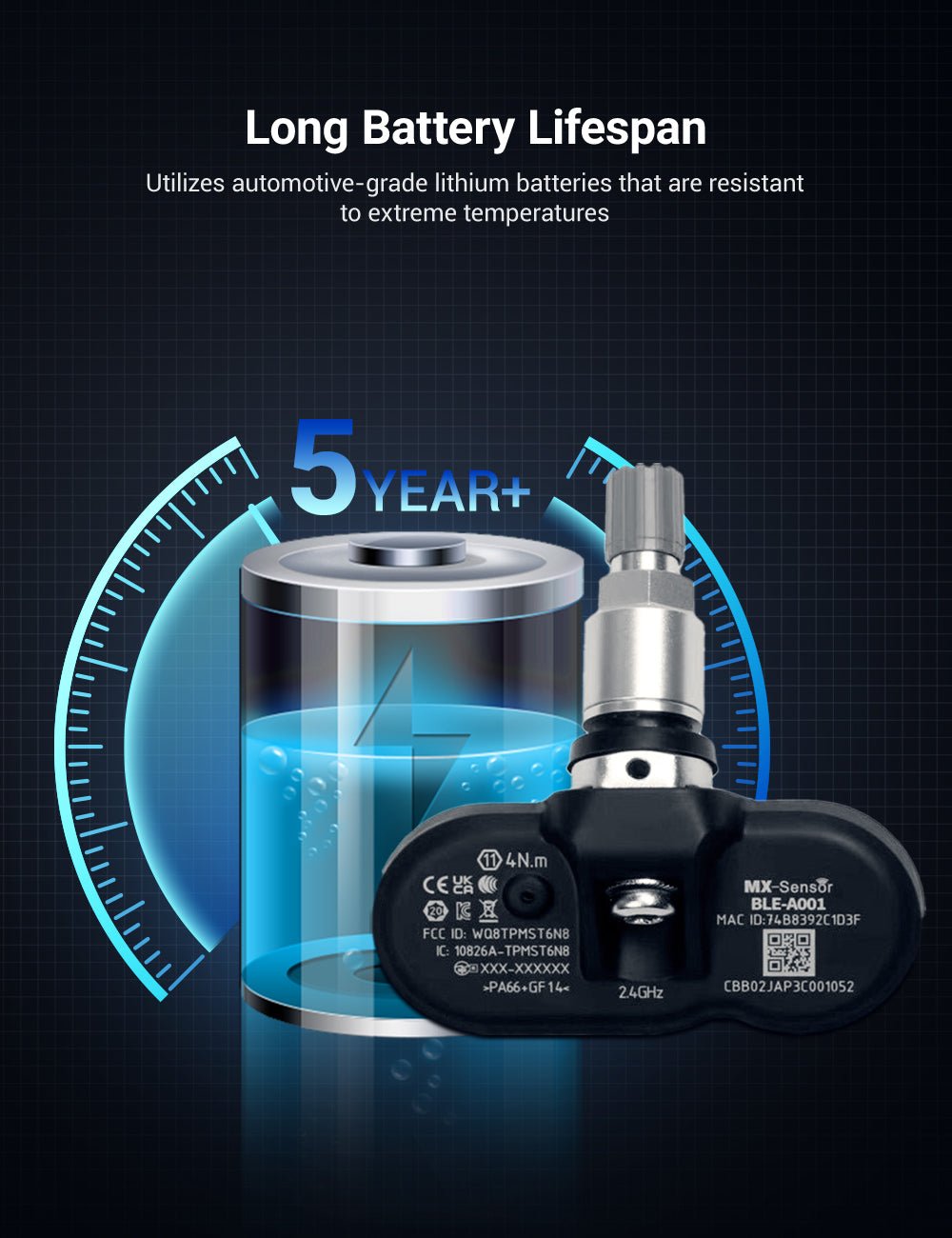 テスラ純正BLE Bluetoothタイヤ空気圧監視センサー（TPMS）