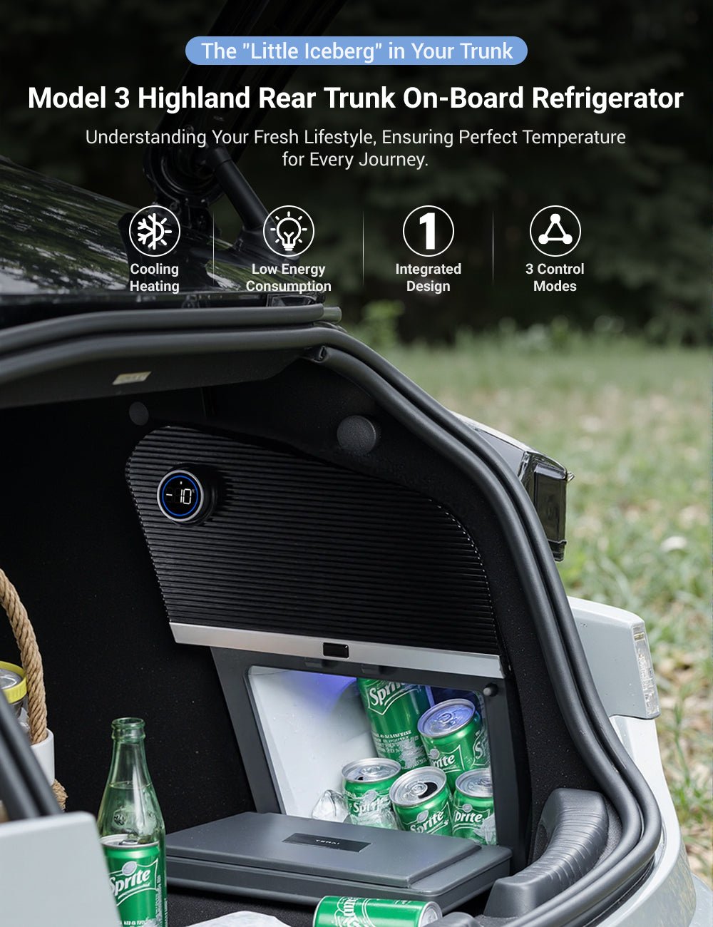Tesla Model 3 Highland Refrigerator - Rear Trunk Car Fridge | TESERY