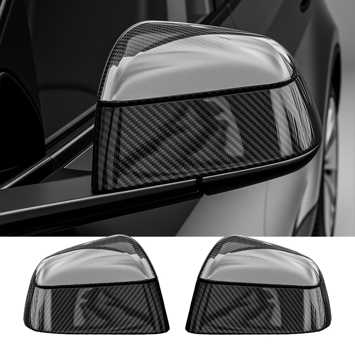 テスラモデルY2025〜/YL ミラーカバー(カーボン柄) モデルY ジュニパーカーボンファイバーミラーカバー OEMスタイル | TESERY