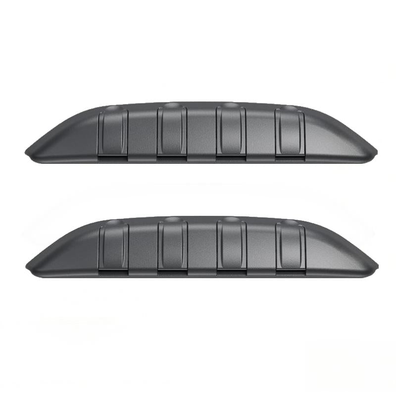 Two black TESERY seat-back hook organizers for Tesla Model 3/Y, each with four folding hooks, on a white background.