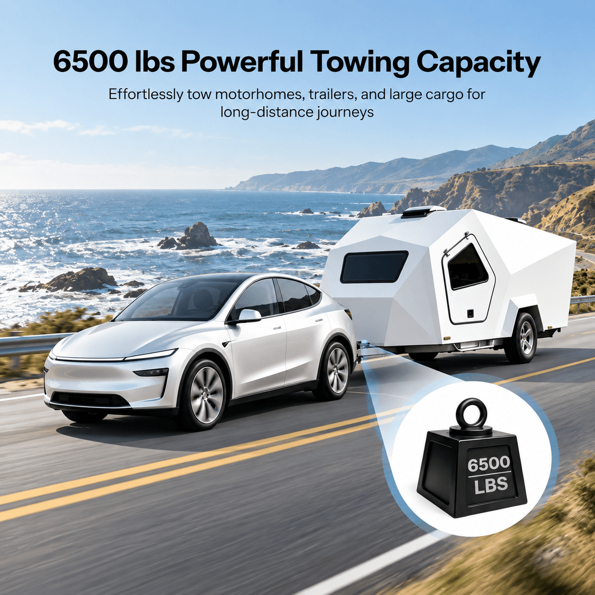 TESERY Trailer Tow Hitch for Model Y | 6500 lbs Capacity | No-Drill Install - Tesery Official Store