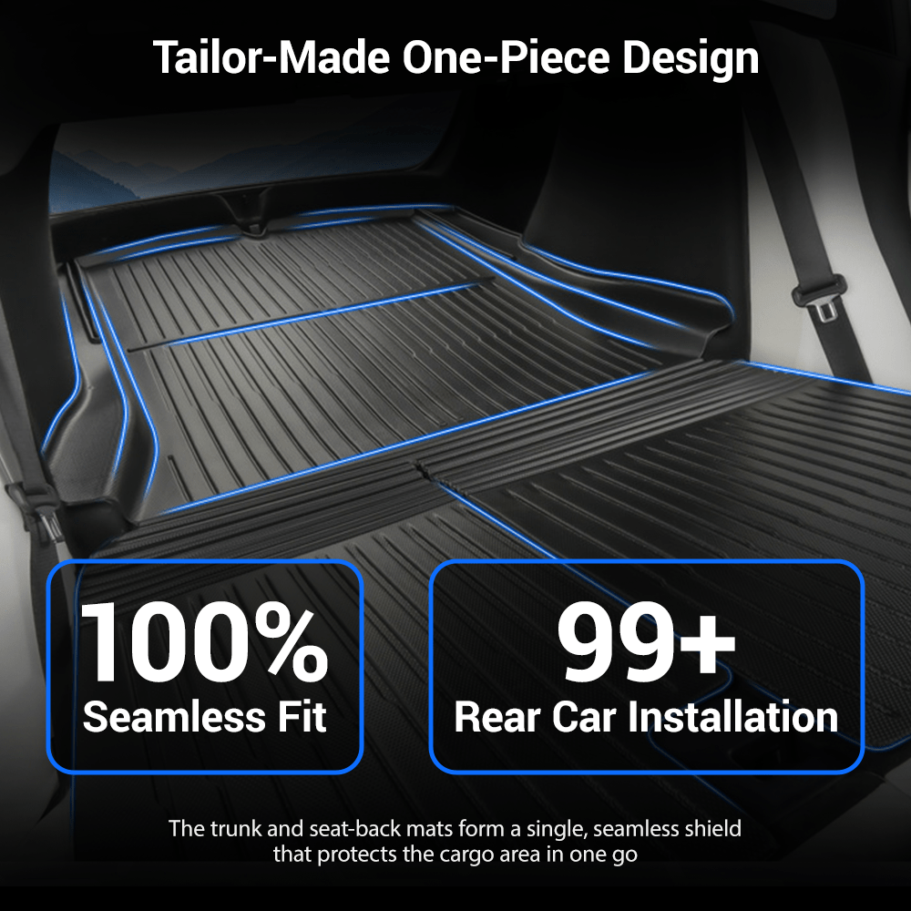 TESERY Trunk Mat With Backrest Mat for Tesla Model 3 Highland - Tesery Official Store