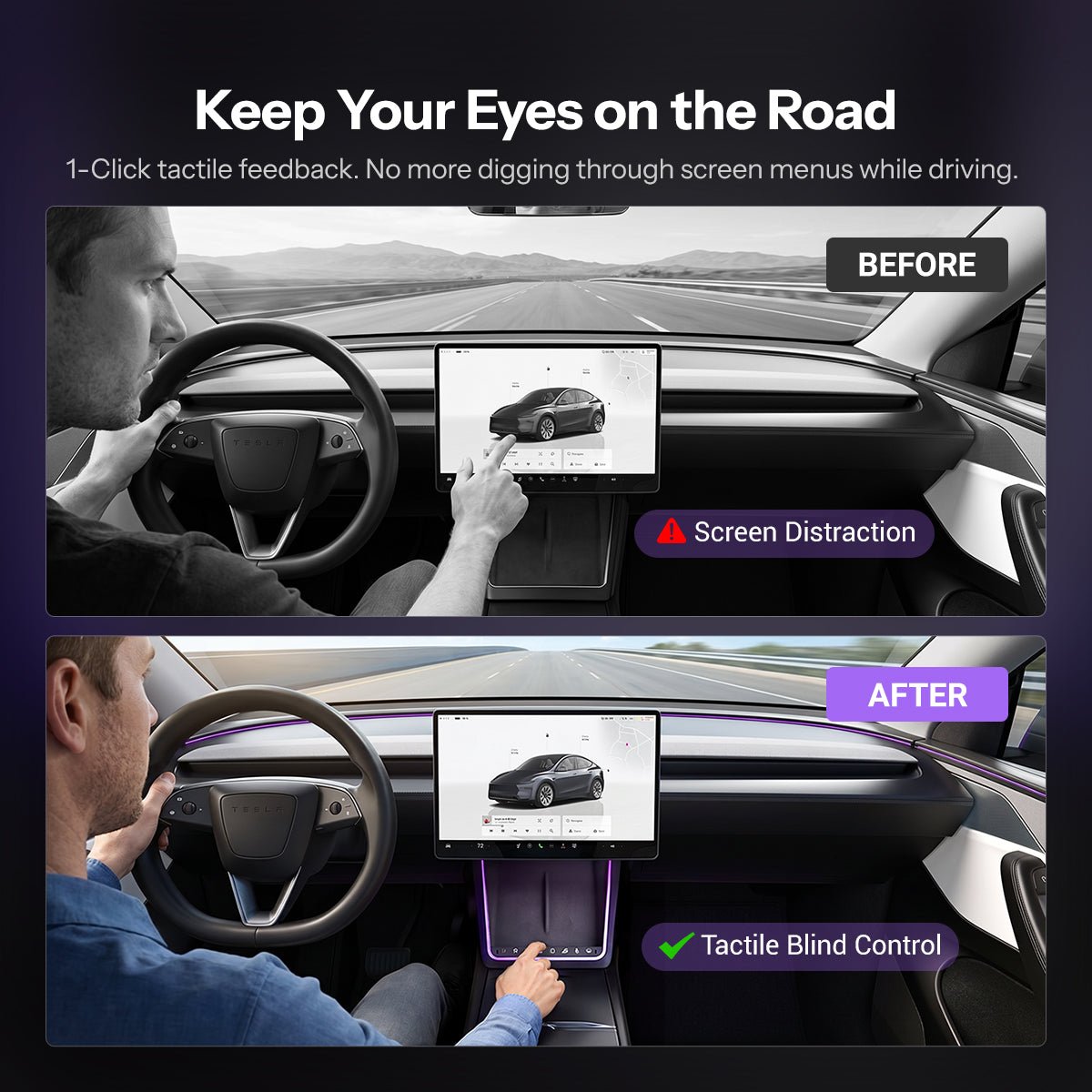 TESERY Wireless Charging Smart Button with Ambient Light for Model 3 Highland / Y Juniper - Tesery Official Store